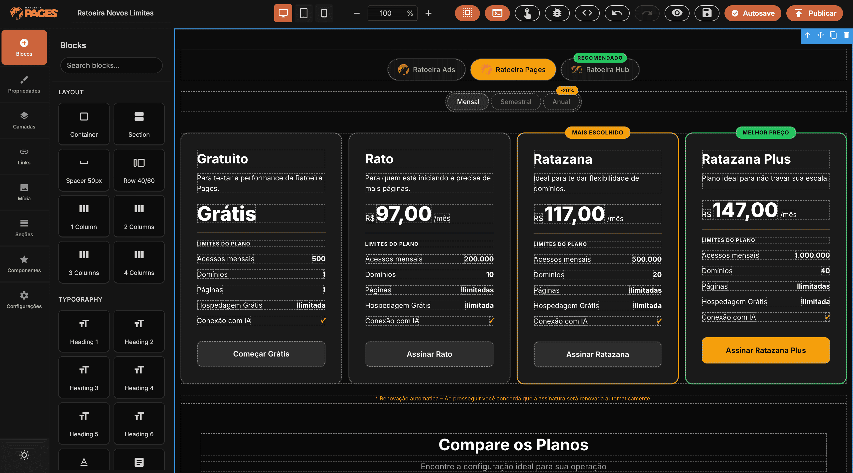 Ratoeira Pages em destaque
